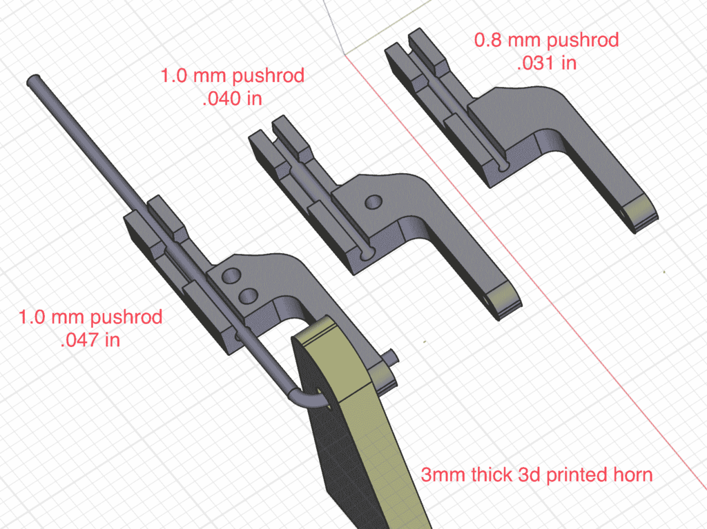 Pushrod Keeper for 3D printed Thick Horns