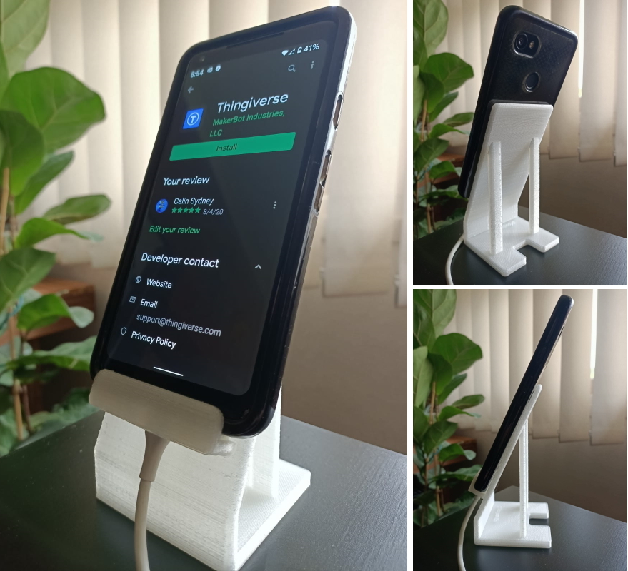 Mobile Phone Stand with charging cable support