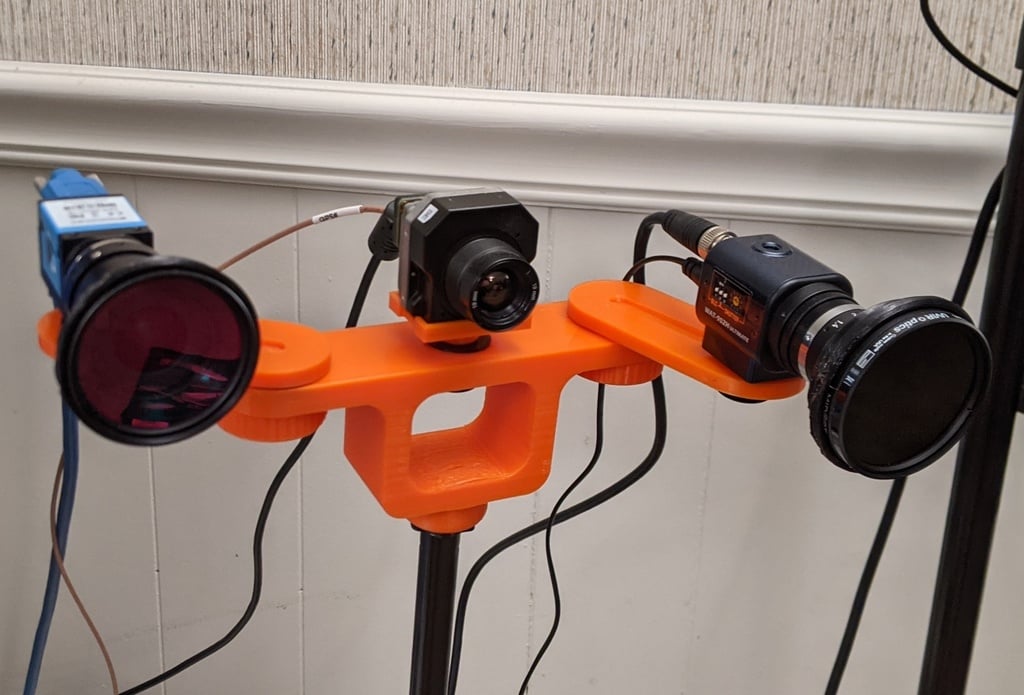 Configurable multi-camera mount for microphone stand