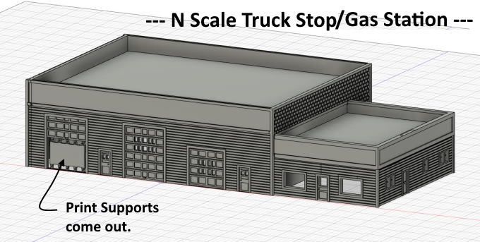 N Scale Truck Stop with Gas Station Entrance.....