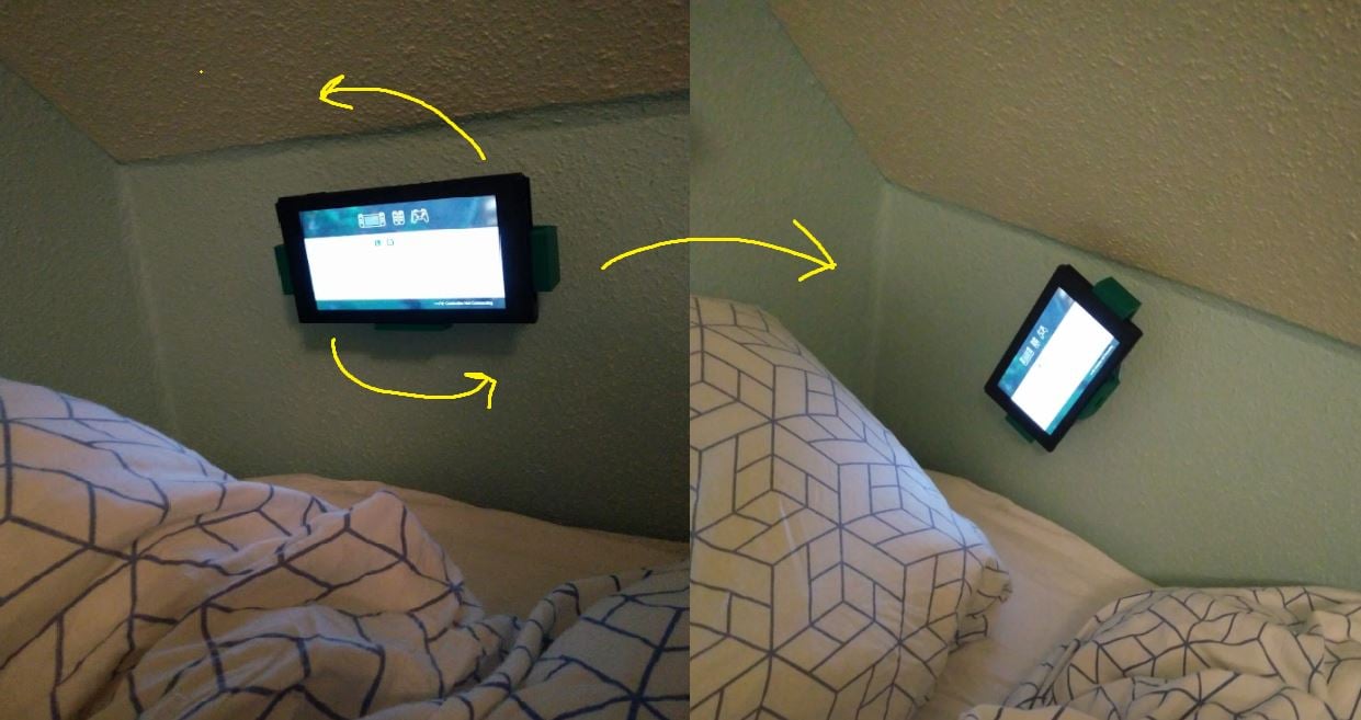 Nintendo Switch rotating and detachable wall mount (No scratching)