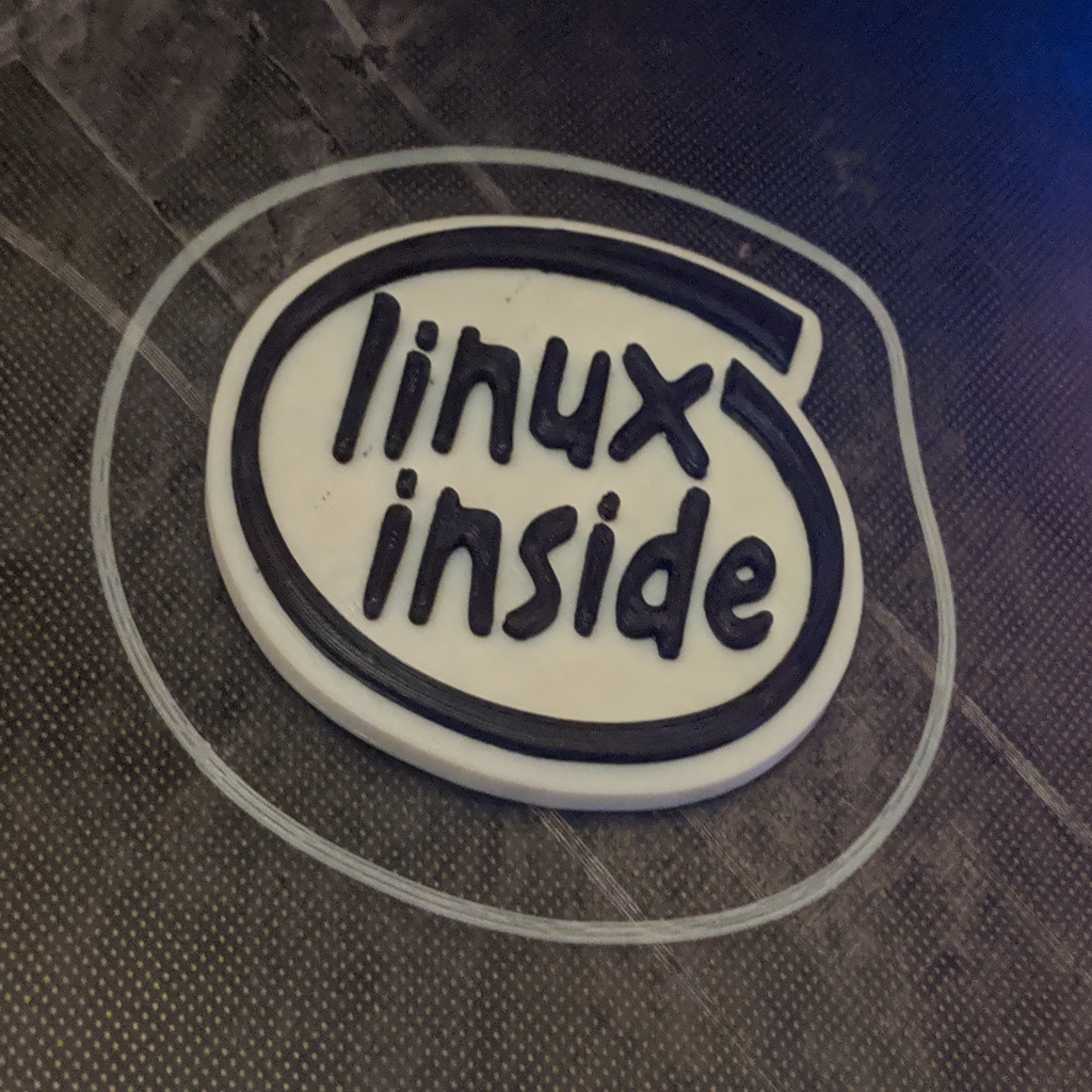 Linux Inside Sticker (3D Printed)