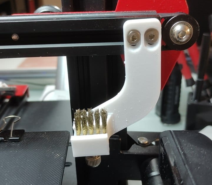 Anet ET4 - Hotend nozzle cleaning brush mount