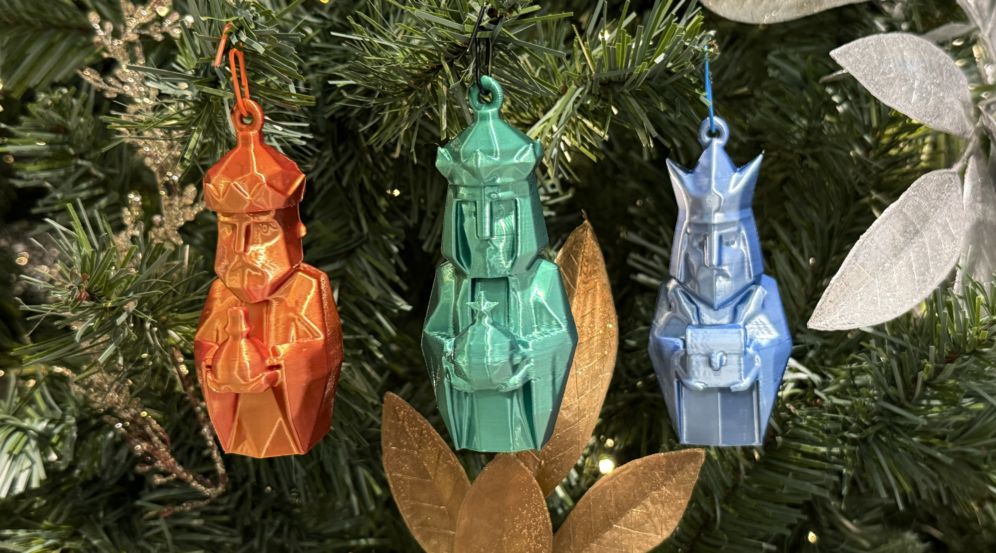 Low Poly Three Kings Ornament (Tres Reyes Magos)