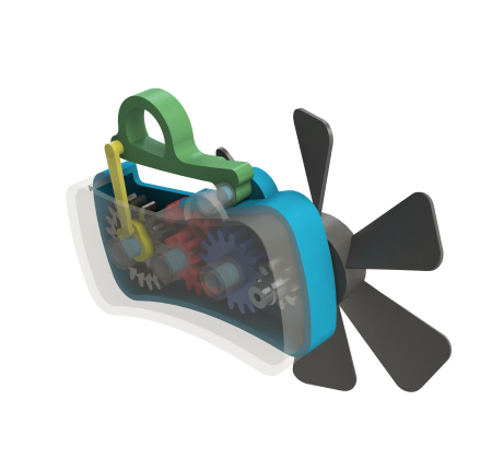 Squeeze Fan Utilizing a Free-Wheel Mechanism