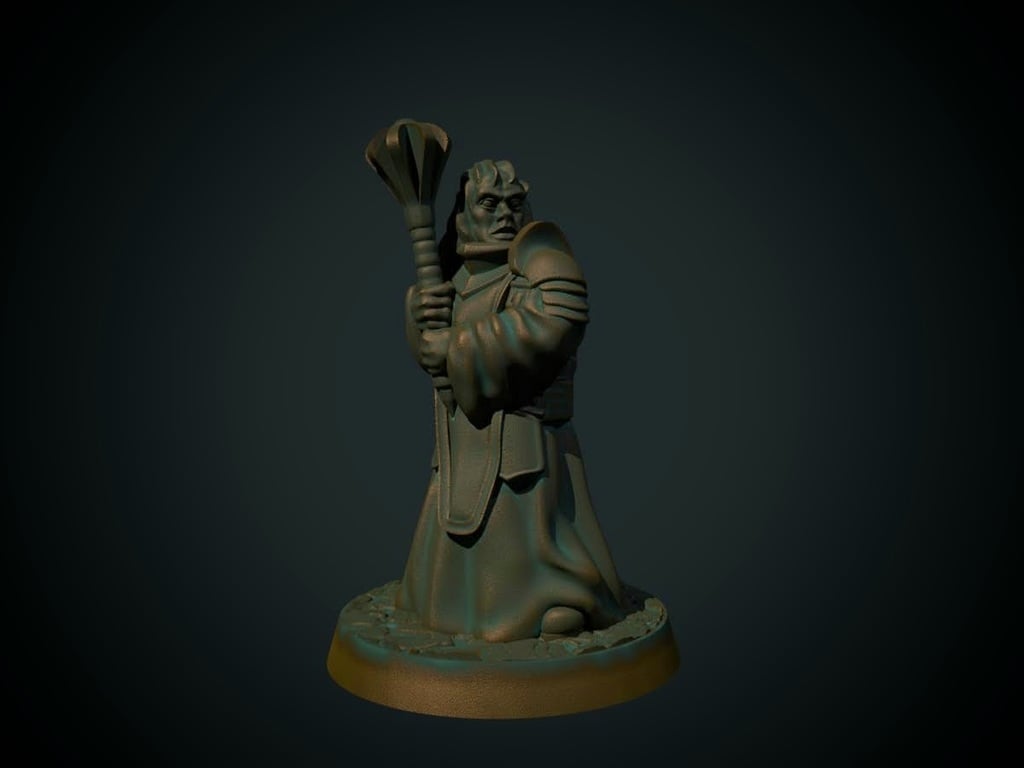 Cleric 28mm (supportless, FDM friendly)