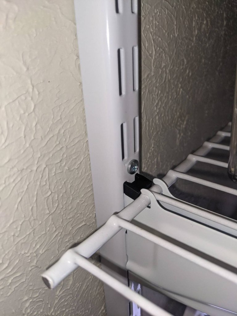 ClosetMaid (Home Depot) organizer shelf locking wedge. SAVE THE LIFE OF YOUR WIFE!