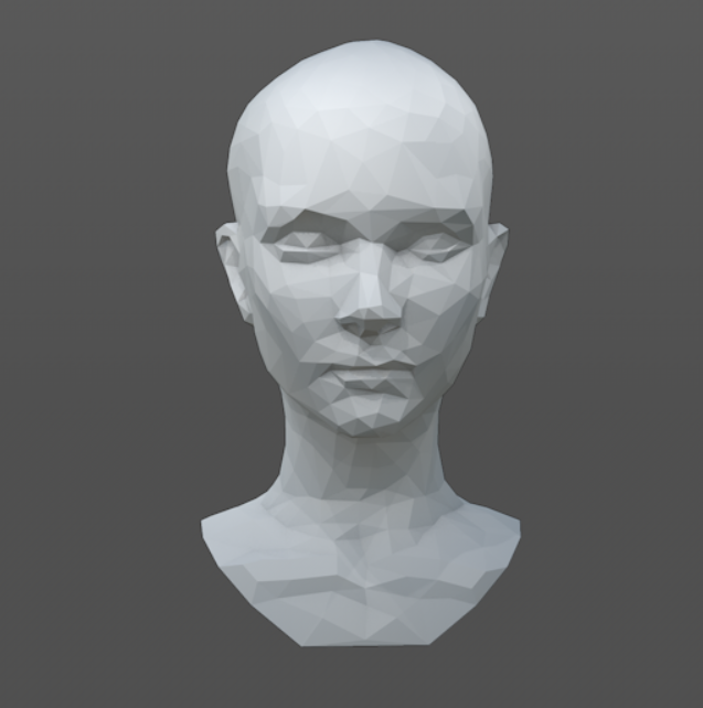 Female Head Low Poly - no supports - real size