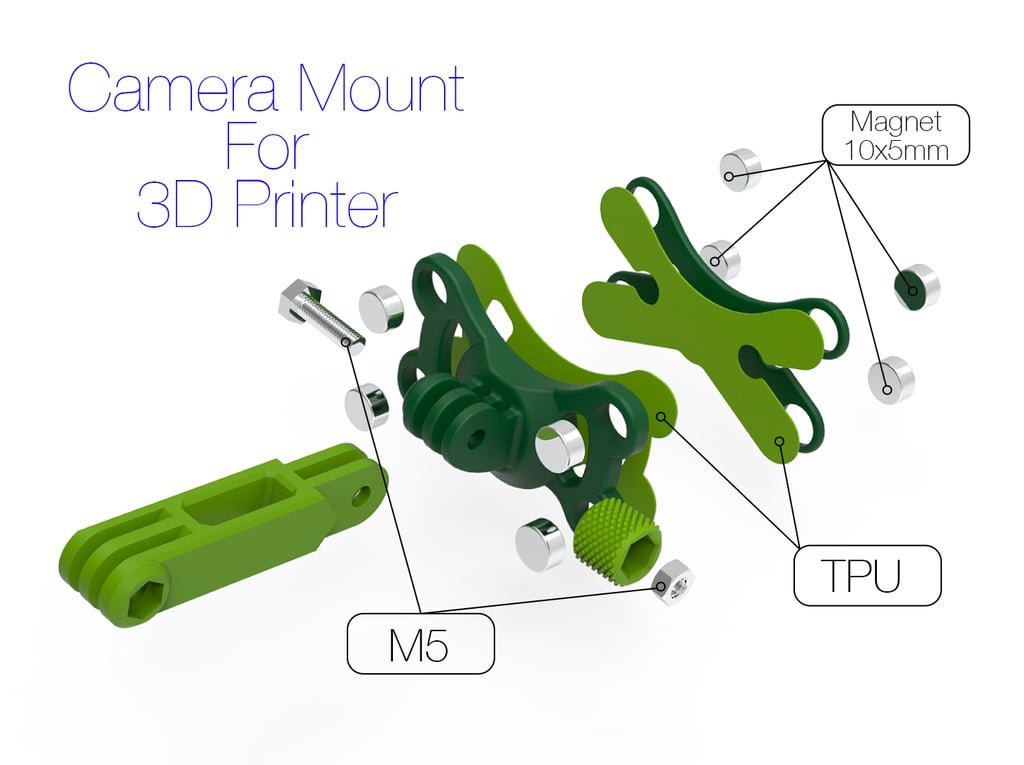 Camera mount for 3D printer (Timelapse)