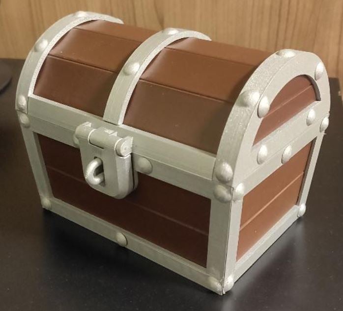 Hinged Treasure Chest with Latch ( Multi Colour )