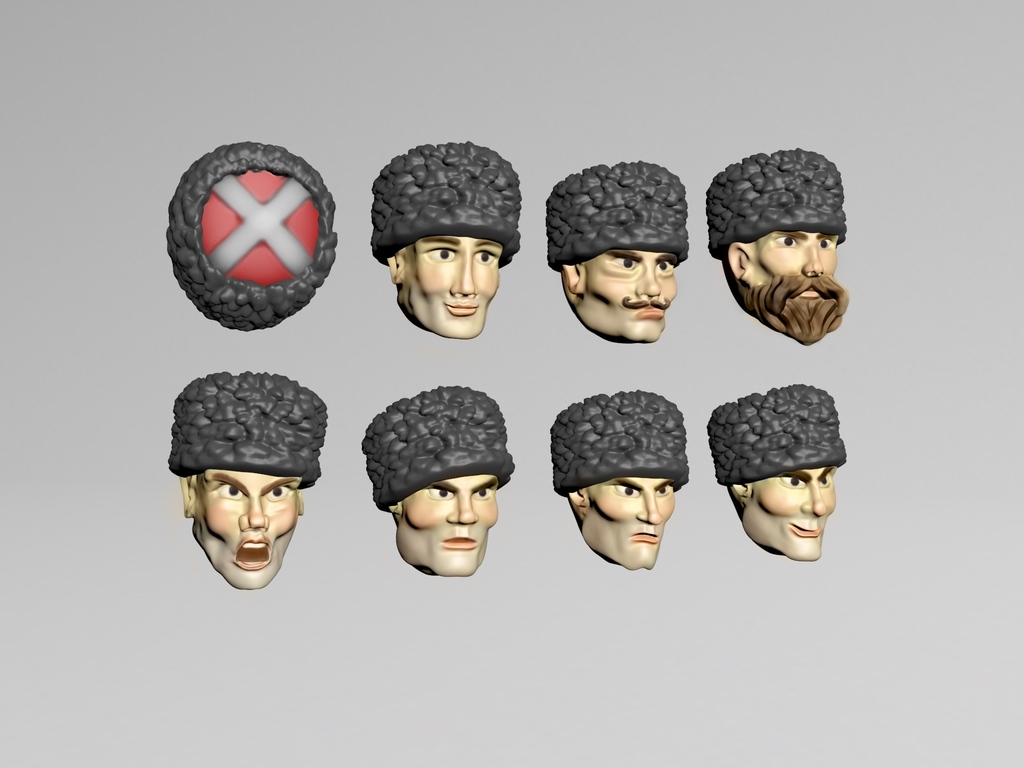 Cossacks 28mm heads