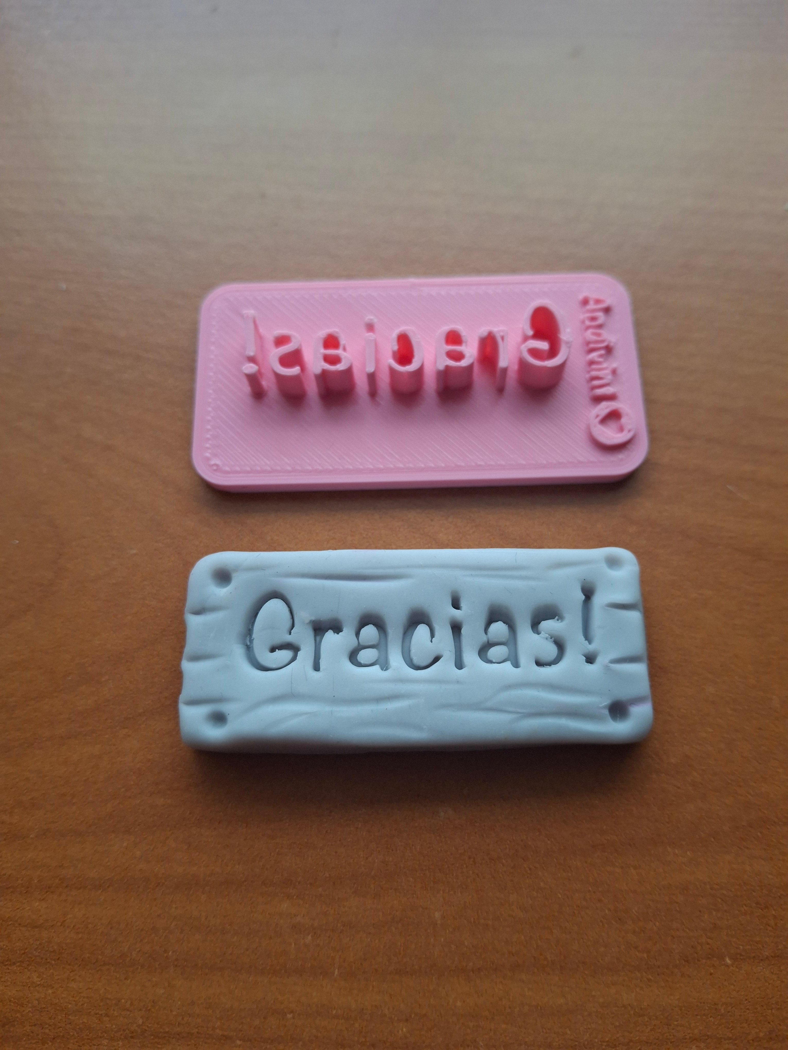 Gracias clay stamp for polymer clay