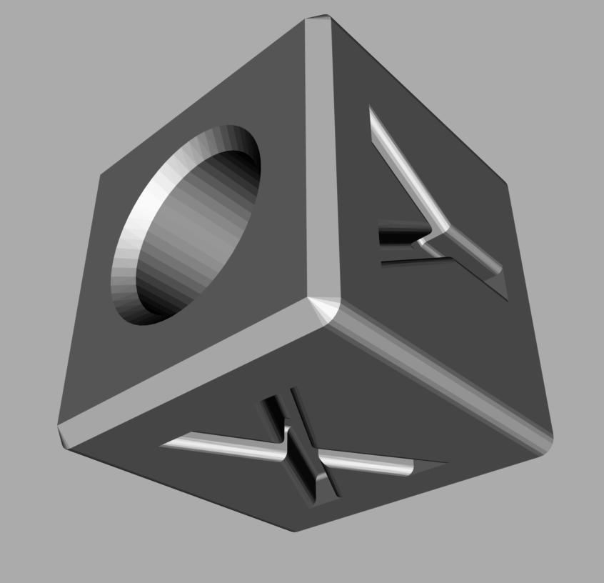 xyz cube with hole 