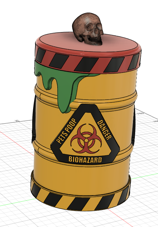 PETS POOP Biohazard Barrel  Printable STL 3D Model