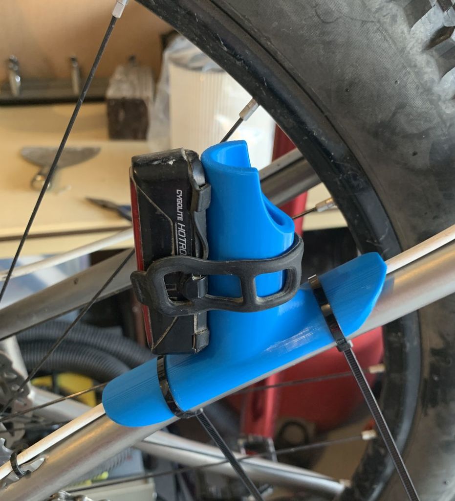 Bike Light Holder on Rear Chain Stay