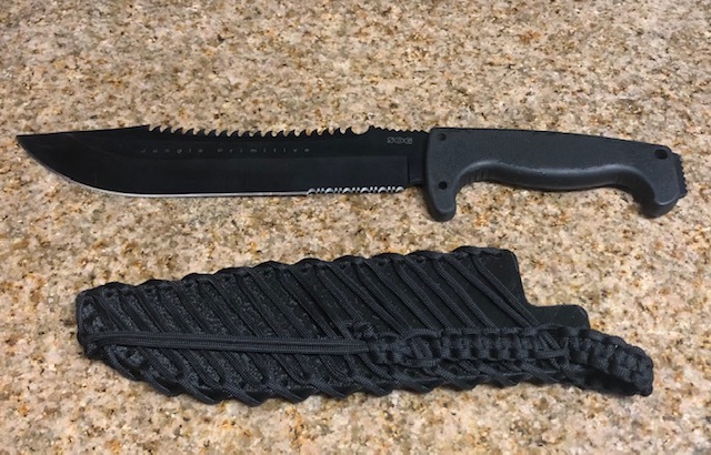SOG - Jungle Primitive Fixed Blade Tactical Machete Knife - Sheath - Parachute cord 