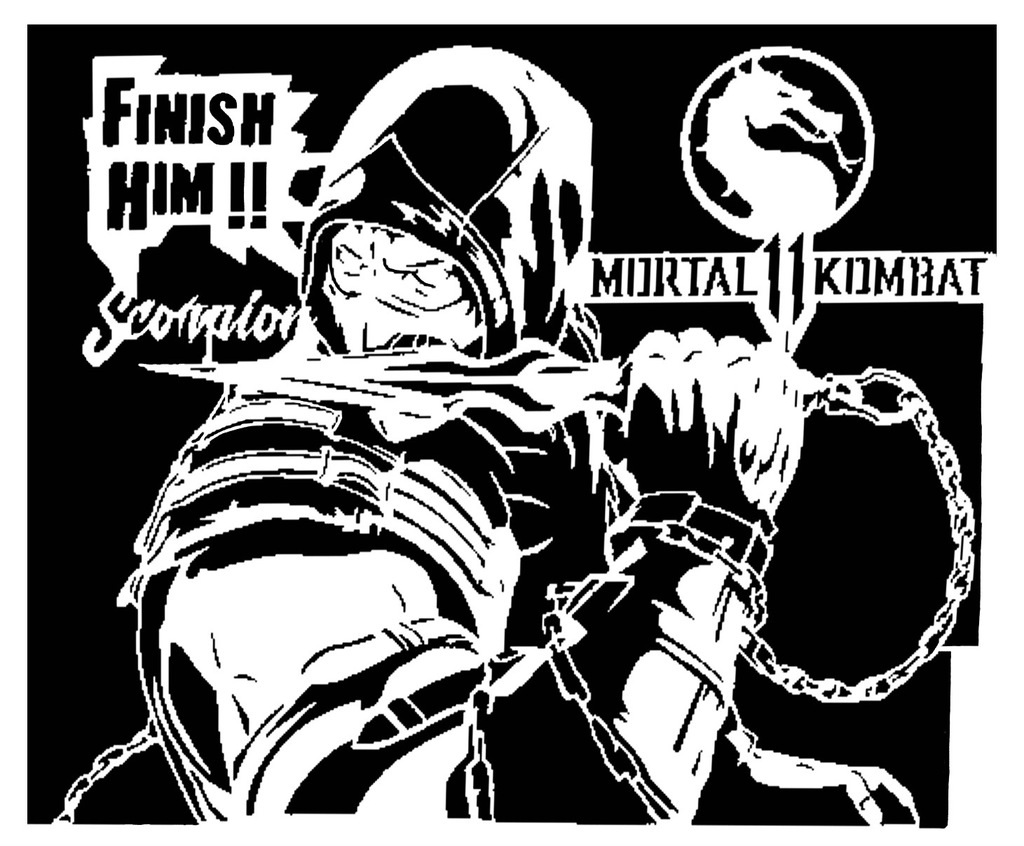 MK11 Scorpion stencil