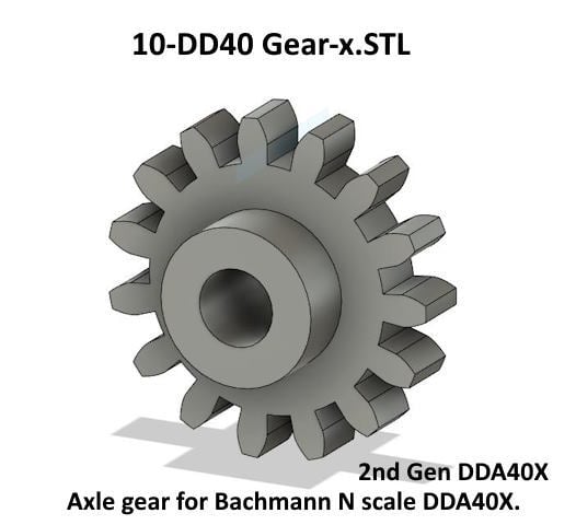 Axle Gears for N scale Bachmann DDA40X 2nd Gen Loco...