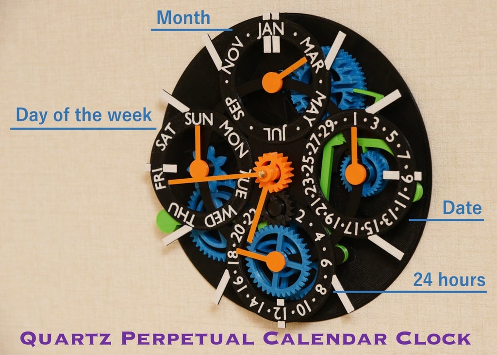Quartz-movement Based Perpetual Calendar Clock