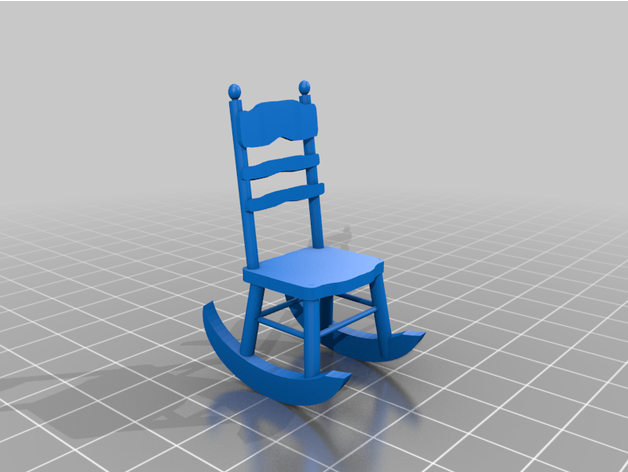 FICHIER pour imprimante 3D : salon - bibliothèque - salle a manger  - Page 5 Featured_preview_Armless_rocking_chair