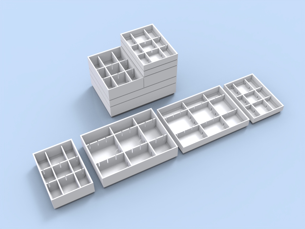 box storage multi parts stackable