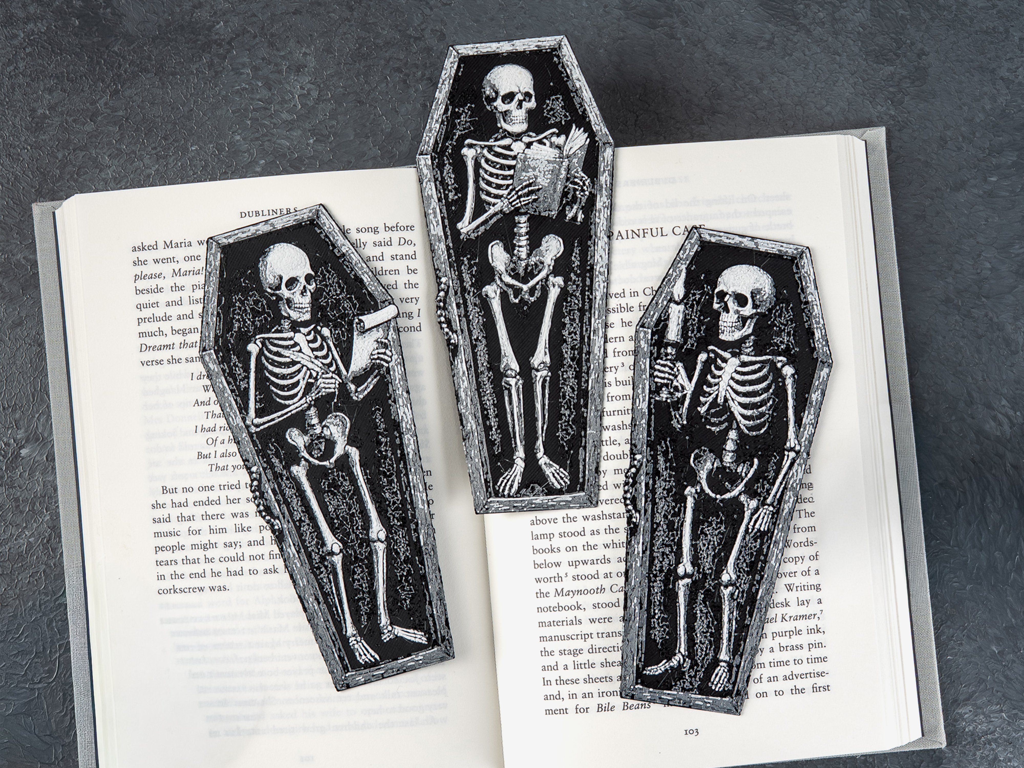 Skeleton Coffin Bookmarks