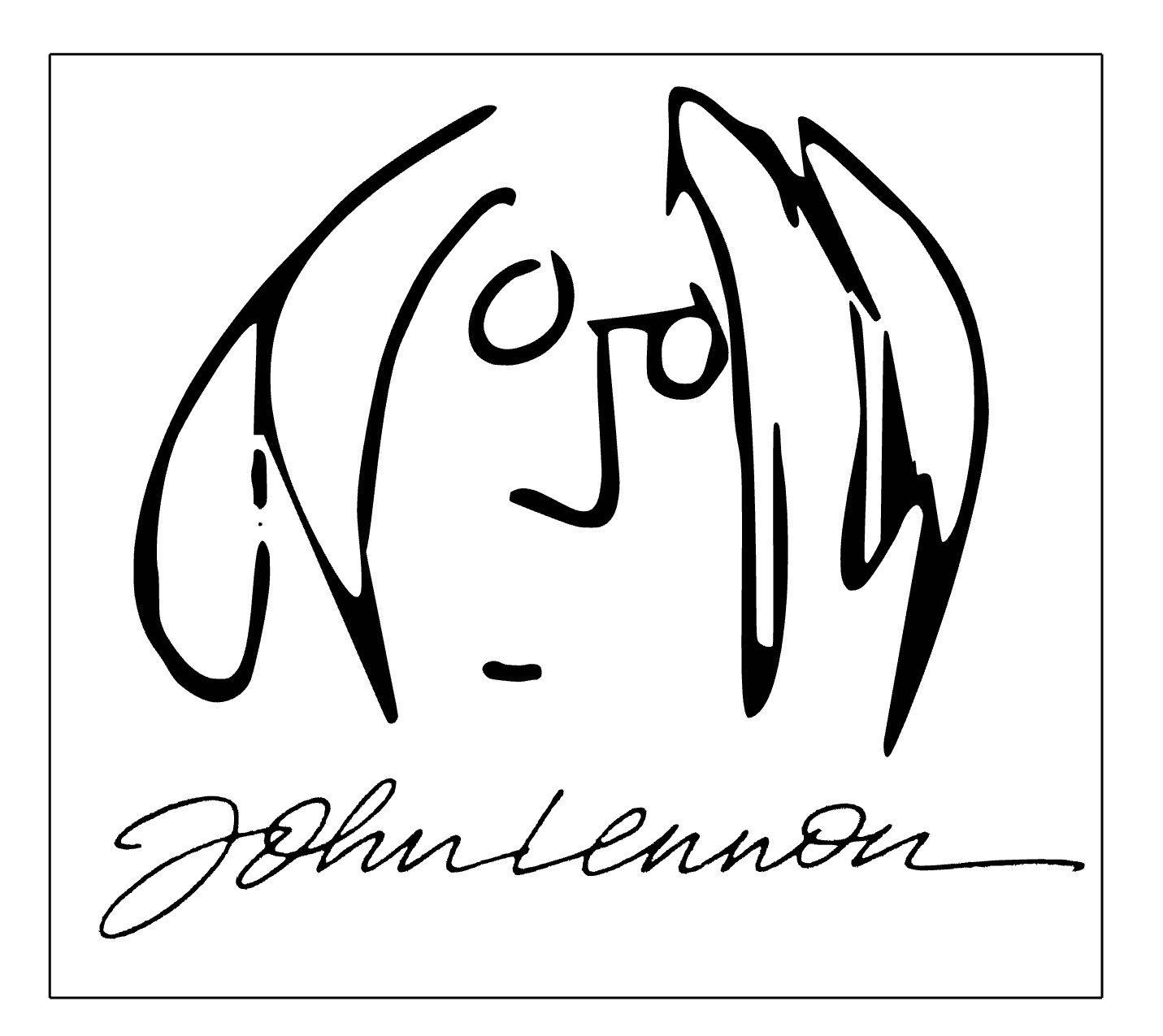 John Lennon Self Portrait w/ autograph 