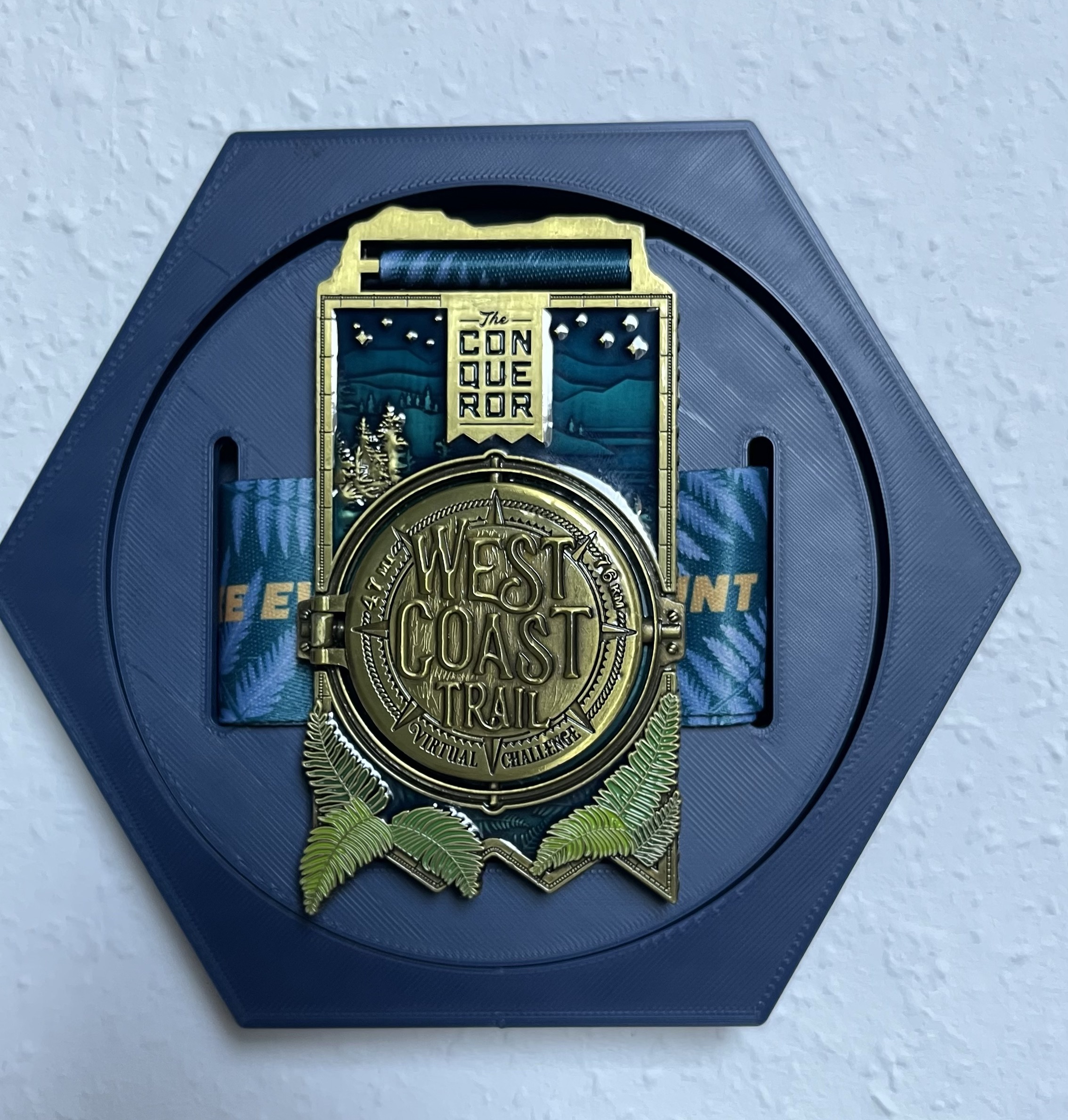 "Honeycomb" style hexagonal Medal Display - With Band crossed