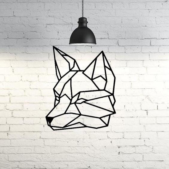 Wolf Face Wall Sculpture 2D