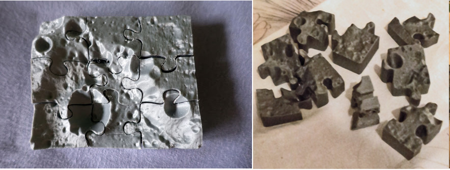 NASA Moon Trek Crater Chain 3D Terrain Puzzle