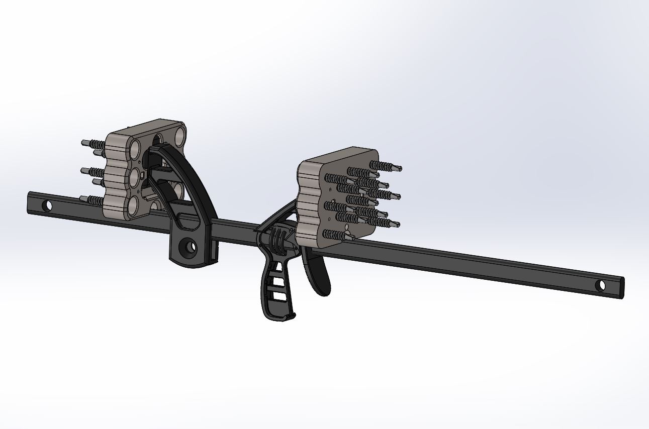Spreader bar with teeth, Bar Clamp