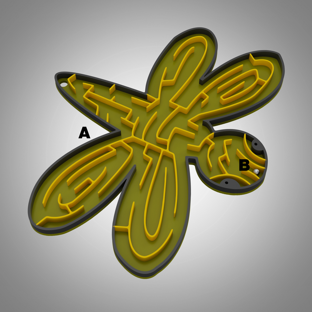 Dragonfly marble maze puzzle