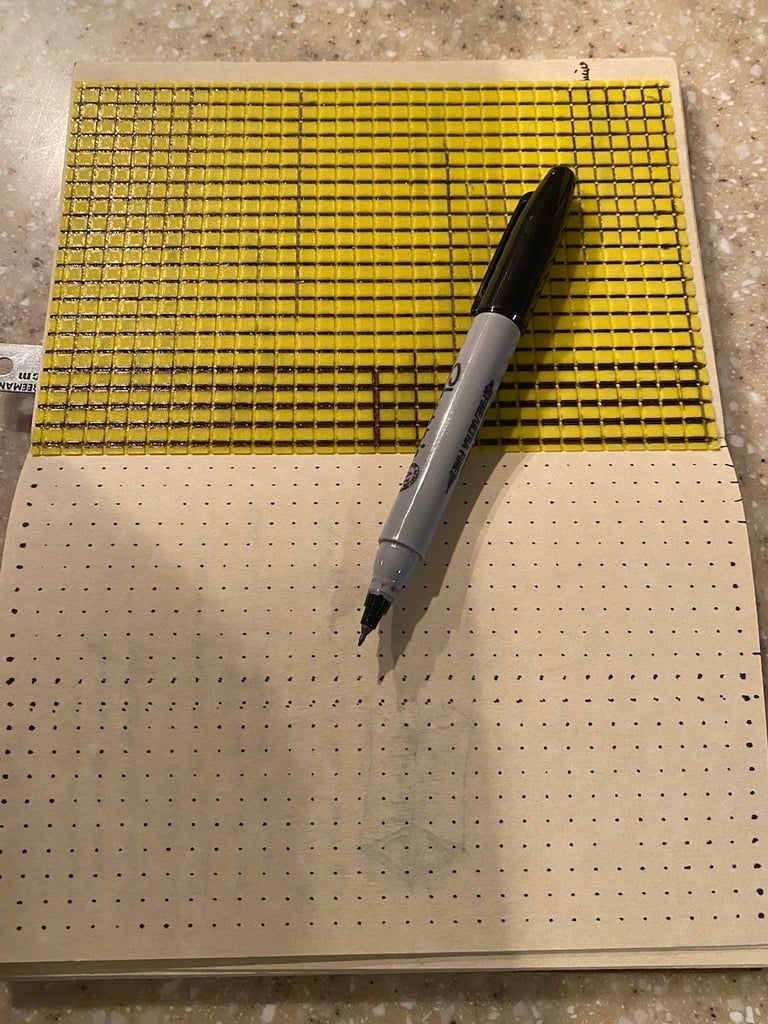 Template for Drawing a Grid on Paper