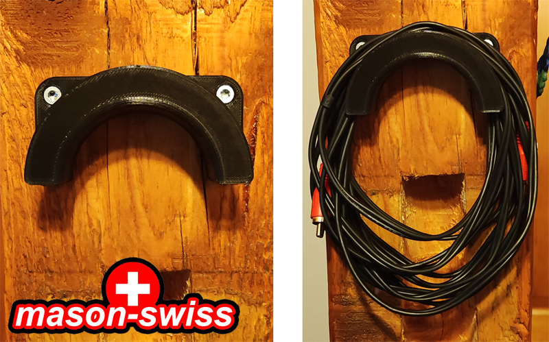 Wall mounted cable holder, for longer cables