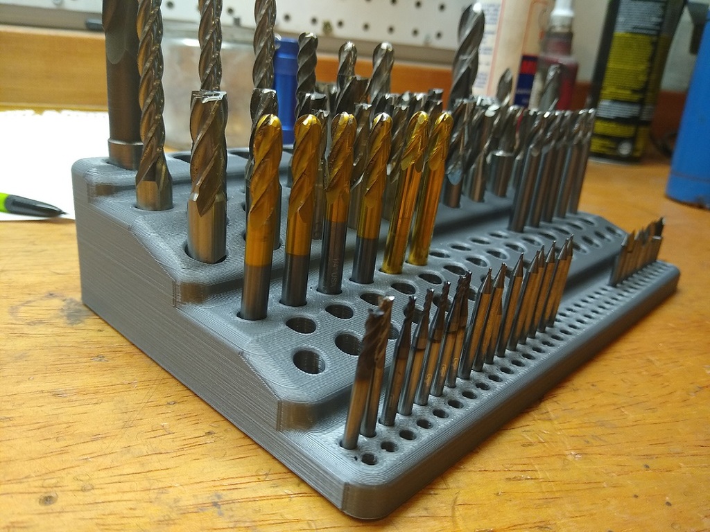 End Mill Organizer  1/8, 1/4, 3/8 and 1/2 end mills.