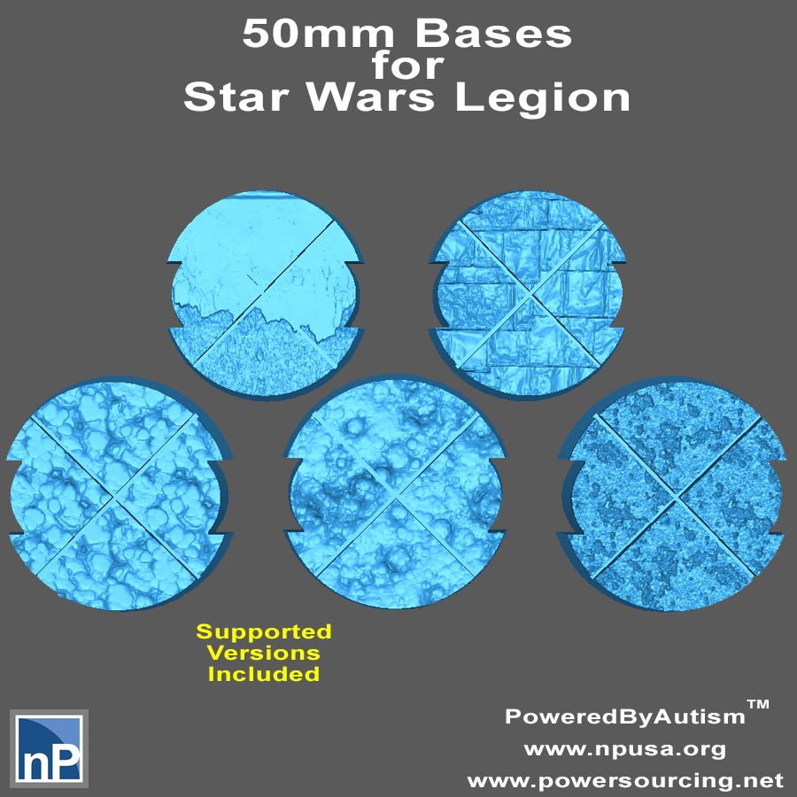 50mm Notched Round Bases for Miniatures - Pack 1