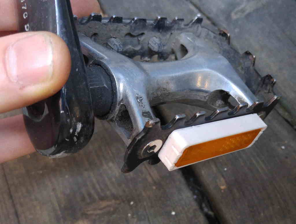 Bike pedal reflector base