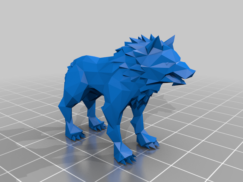 low poly wolf