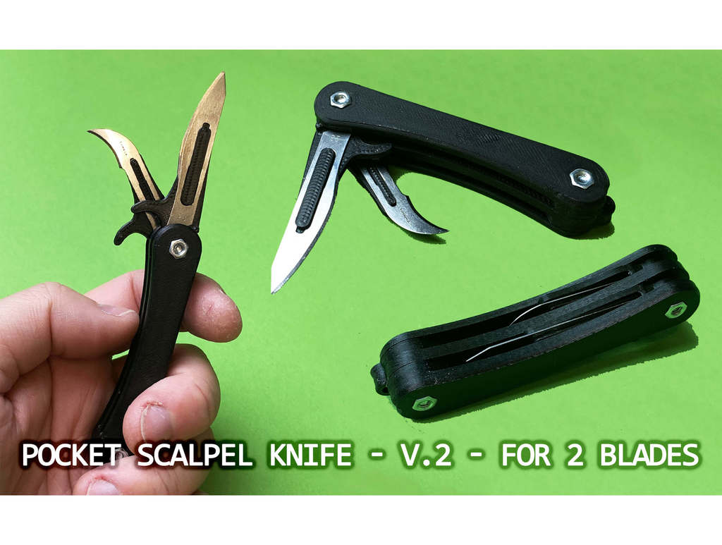 Pocket scalpel knife | folding scalpel knife | (v.2 - for two blades)