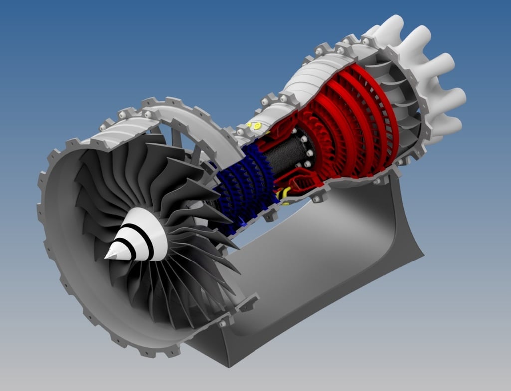 3D Printable Jet Engine - Minimal printing supports