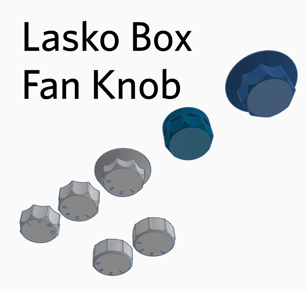 Lasko Box Fan Knob 3D Model