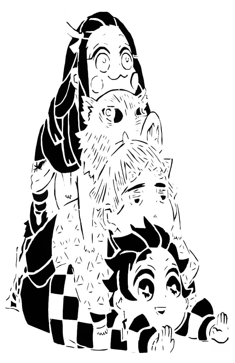 Demon Slayer stencil 4