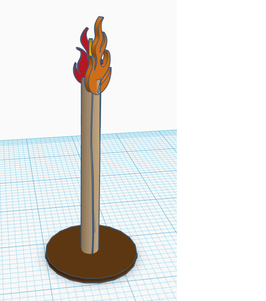 standing torch with flames