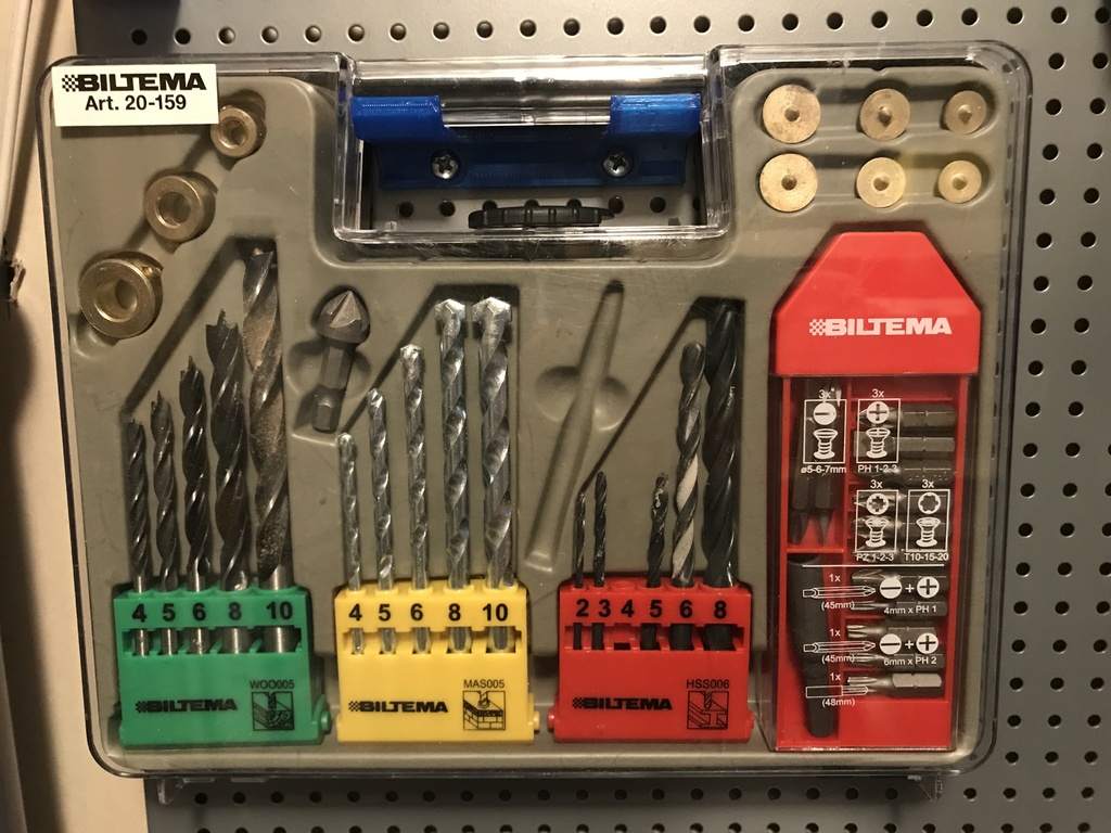 Pegboard Holder for Biltema 20-159 Drill and Bits Set