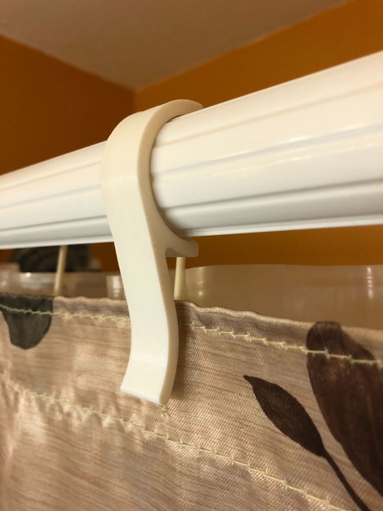 Shower curtain holder for double curtain rod