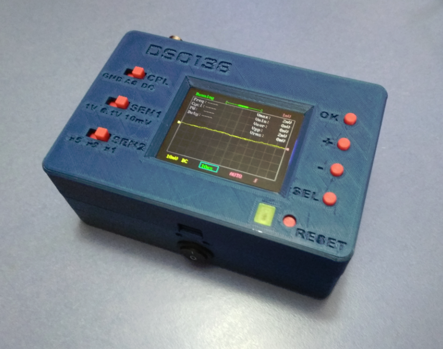 Portable DSO138 with 18650 batteries