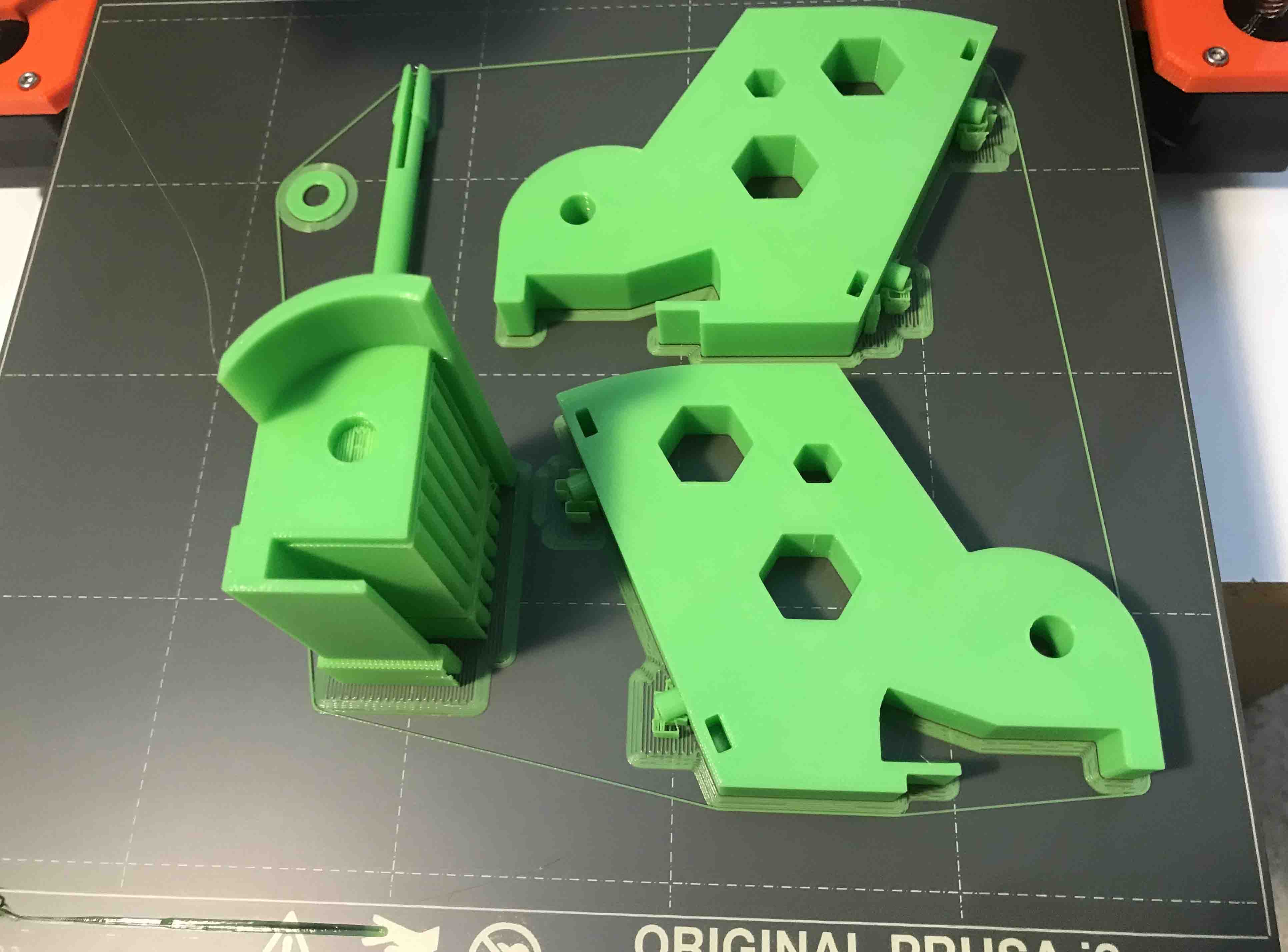 Prusa MK3+ Platform Brackets with options for angle-width-safety clip