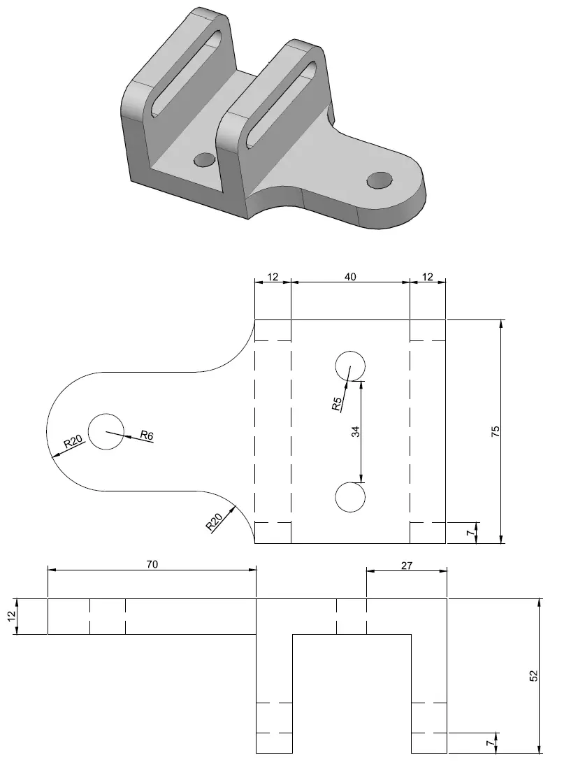 Mounting Bracket (CAD Challenge #11) 3D model
