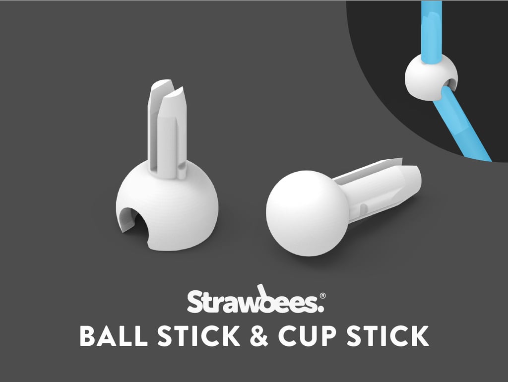 Strawbees ball stick and cup stick