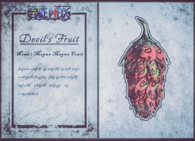 Onepiece : Devil's Fruit : Akainu Magma magma(concept model)